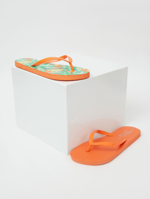 orange wedge flip flops