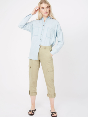 utility cropped trousers