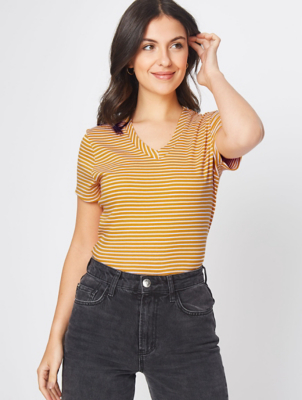 yellow striped top womens