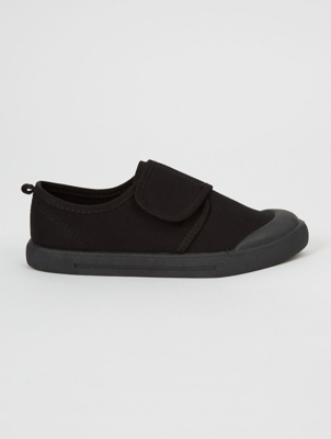 Black Wrap Plimsolls | School | George 