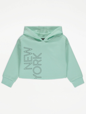 mint cropped hoodie