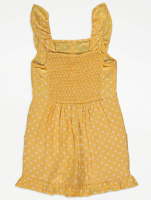 yellow polka dot playsuit