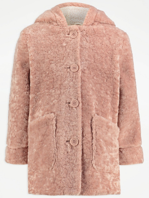 george asda pink teddy coat