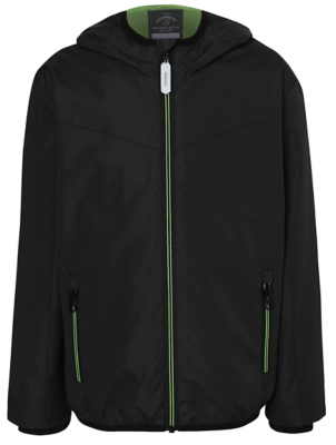 Black Hooded Lightweight Jacket