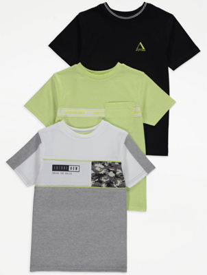 Future Slogan Panelled T-Shirts 3 Pack