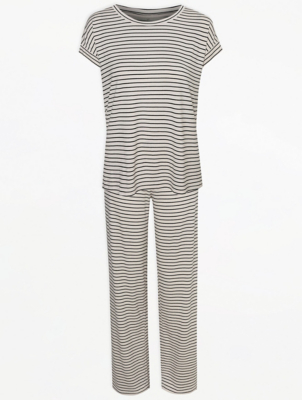 White and Grey Striped Pyjamas