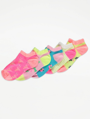 Tropical Neon Trainer Liner Socks
