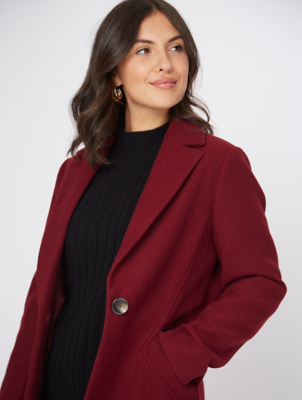 burgundy coat asda