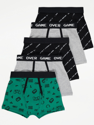 Green Gaming Print Trunks 5 Pack