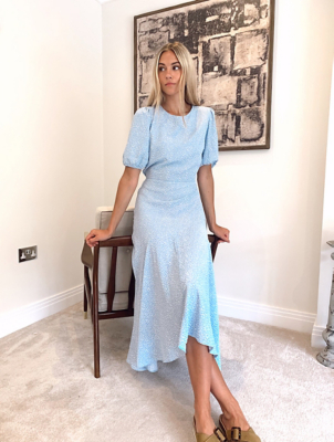 pale blue bodycon dress