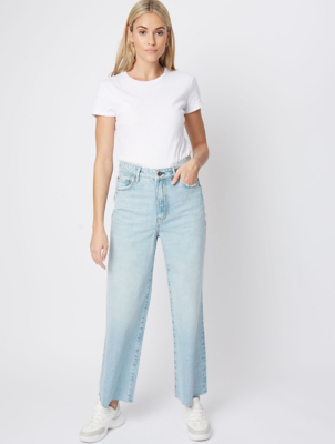 Light Wash High Rise Wide Leg Jeans 