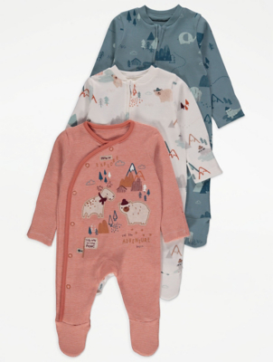 asda george baby girl sleepsuits