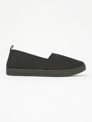 Black Canvas Slip On Pumps | Women 