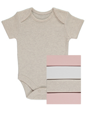 Pale Pink Short Sleeve Bodysuits 5 Pack