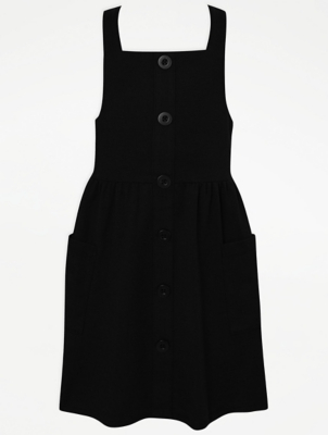 girls black school pinafore