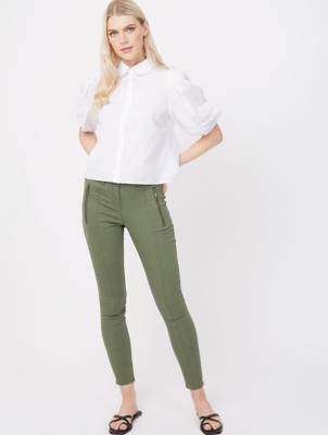 khaki skinny trousers