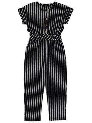 monochrome stripe jumpsuit