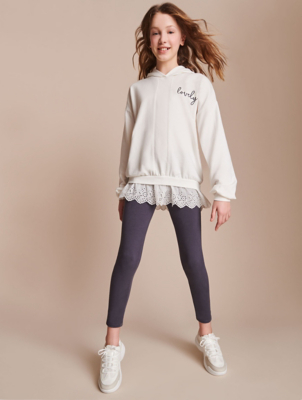 asda girls white leggings