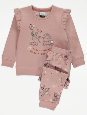 Disney Bambi Pink Sweatshirt and Joggers Outfit
