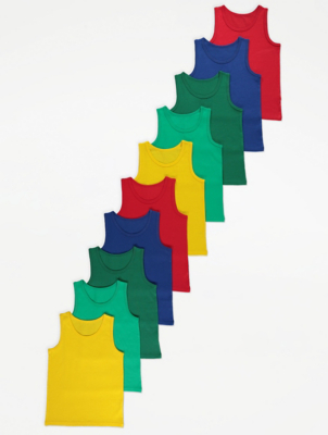 Colourful Vest Tops 10 Pack Kids at ASDA