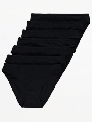Black High Leg Knickers 5 Pack Women at ASDA
