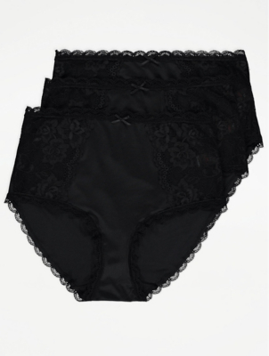 Black Lace Full Briefs 3 Pack