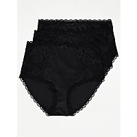 Black Lace Full Briefs 3 Pack | Women | George at ASDA