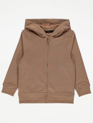 brown zip up hoodie