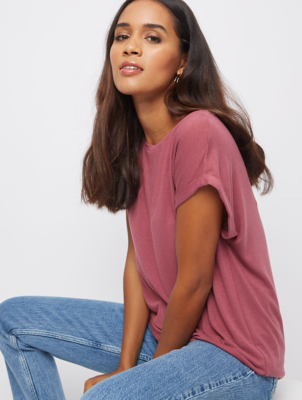 Pink Lightweight Longline T-Shirt 