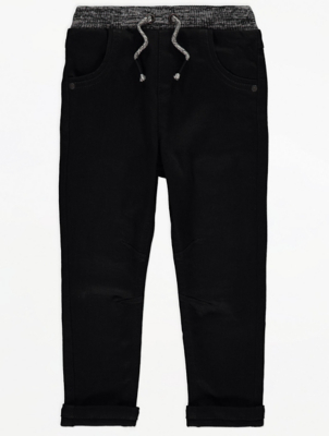 Black Elasticated Waistband Jeans 
