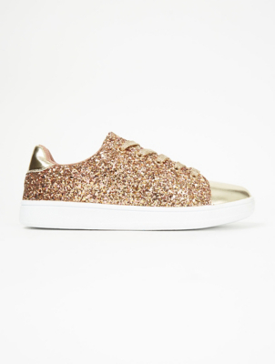 gold glitter trainers