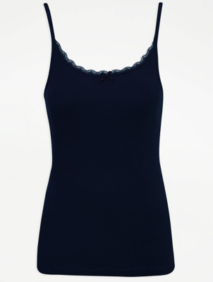 navy lace camisole top