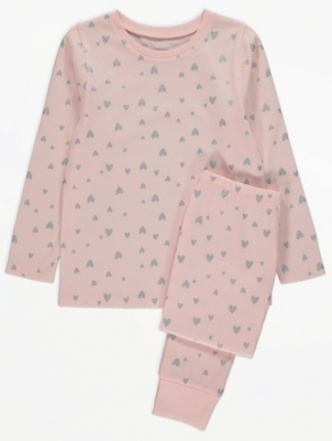 Pink Heart Print Pyjamas