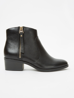 Wide Fit Black Leather Chelsea Boots 