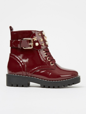 asda burgundy boots