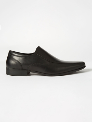 Black Leather Slip On Formal Shoes 