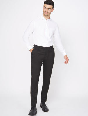 mens skinny fit black trousers