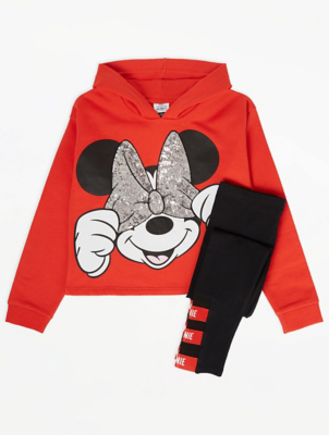 Disney Minnie Mouse Sequin Hoodie and Leggings Outfit