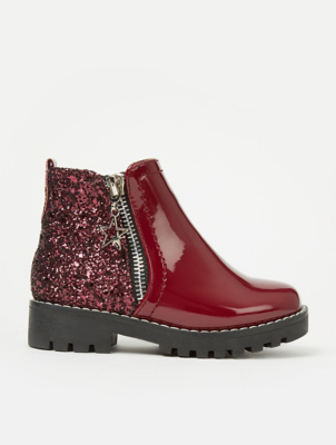 asda burgundy boots