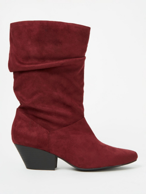 asda burgundy boots