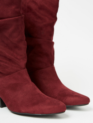 asda burgundy boots