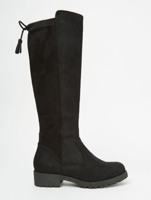 black knee high boots asda