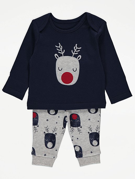Reindeer Christmas Pyjamas Baby George At Asda