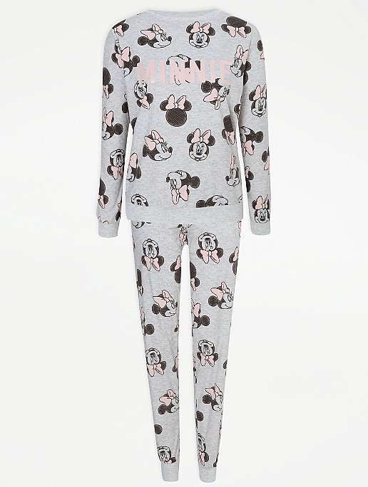 Tickled Pink Disney Minnie Mouse Grey Fleece Pyjamas Women George At Asda