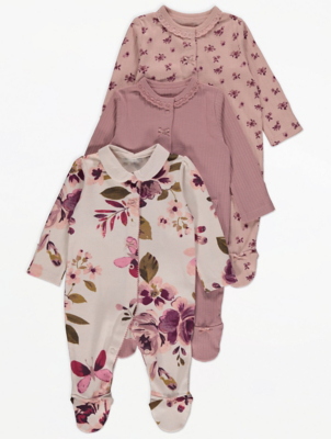 baby girl sleepsuits asda