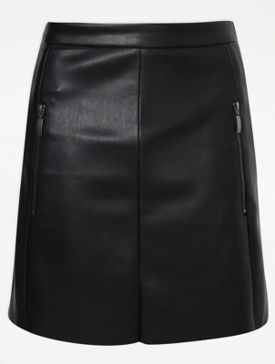 leather look skirt asda