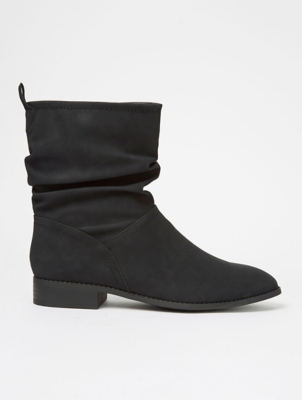 Black Suede Effect Slouch Boots | Women 