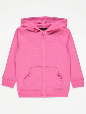 pink-frill-trim-zip-through-hoodie