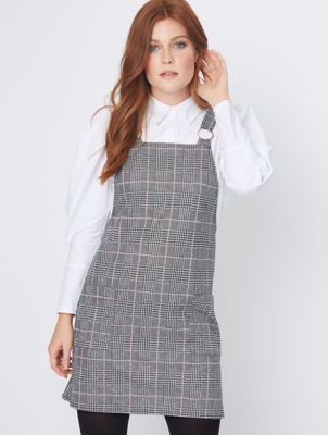 pink check pinafore