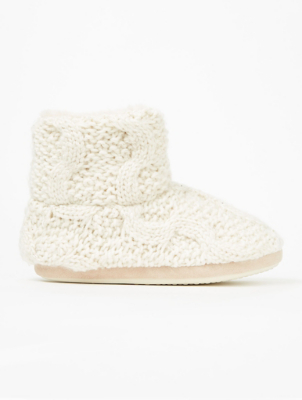 cable knit slipper boots